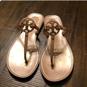 Beautiful gold Tory Burch jelly sandals